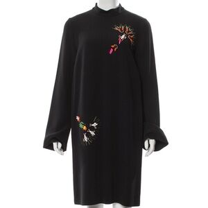 Elegant Black Embroidered Stella McCartney dress. Size M